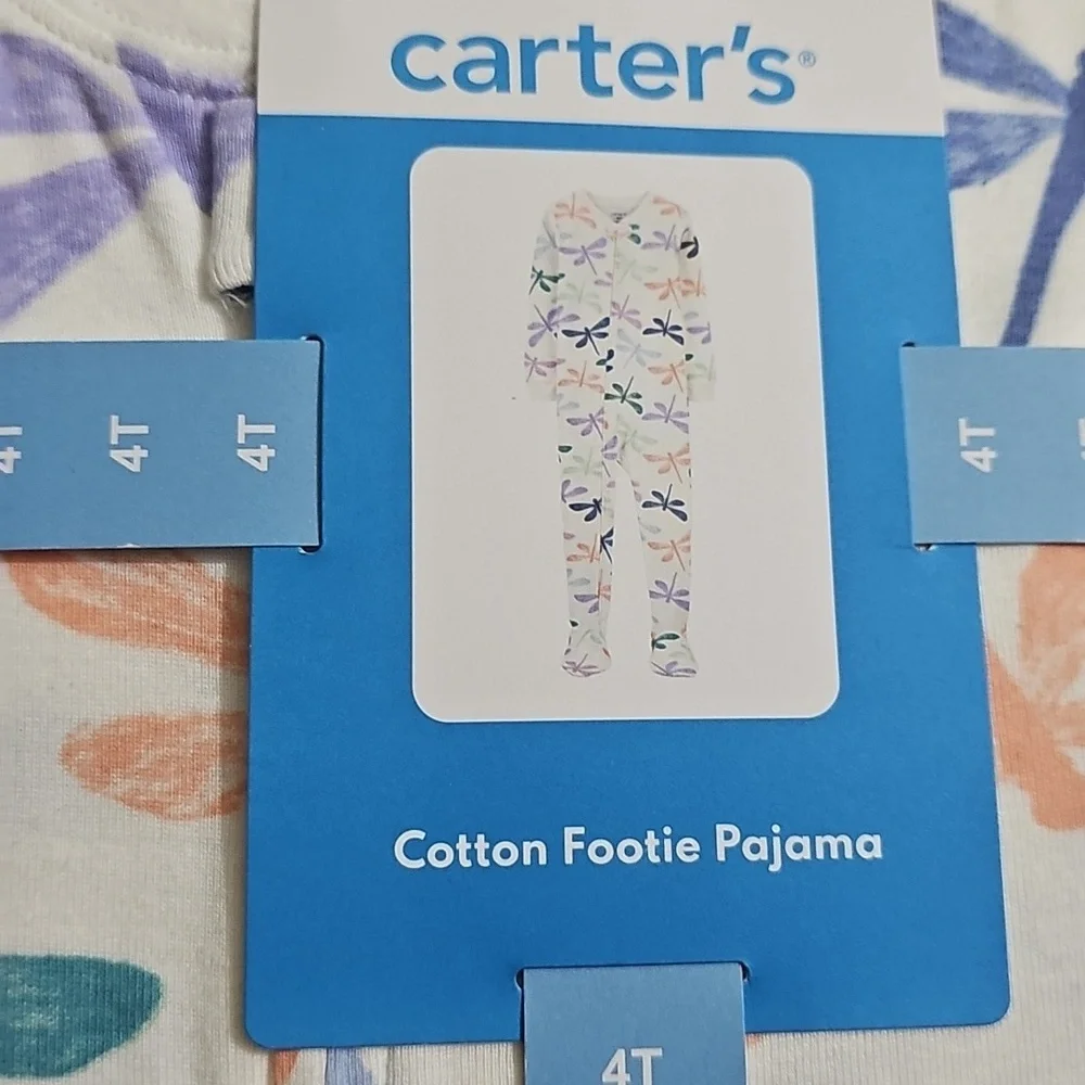 Carter's Toddler Girls Cotton Footie Pajama Size 4T